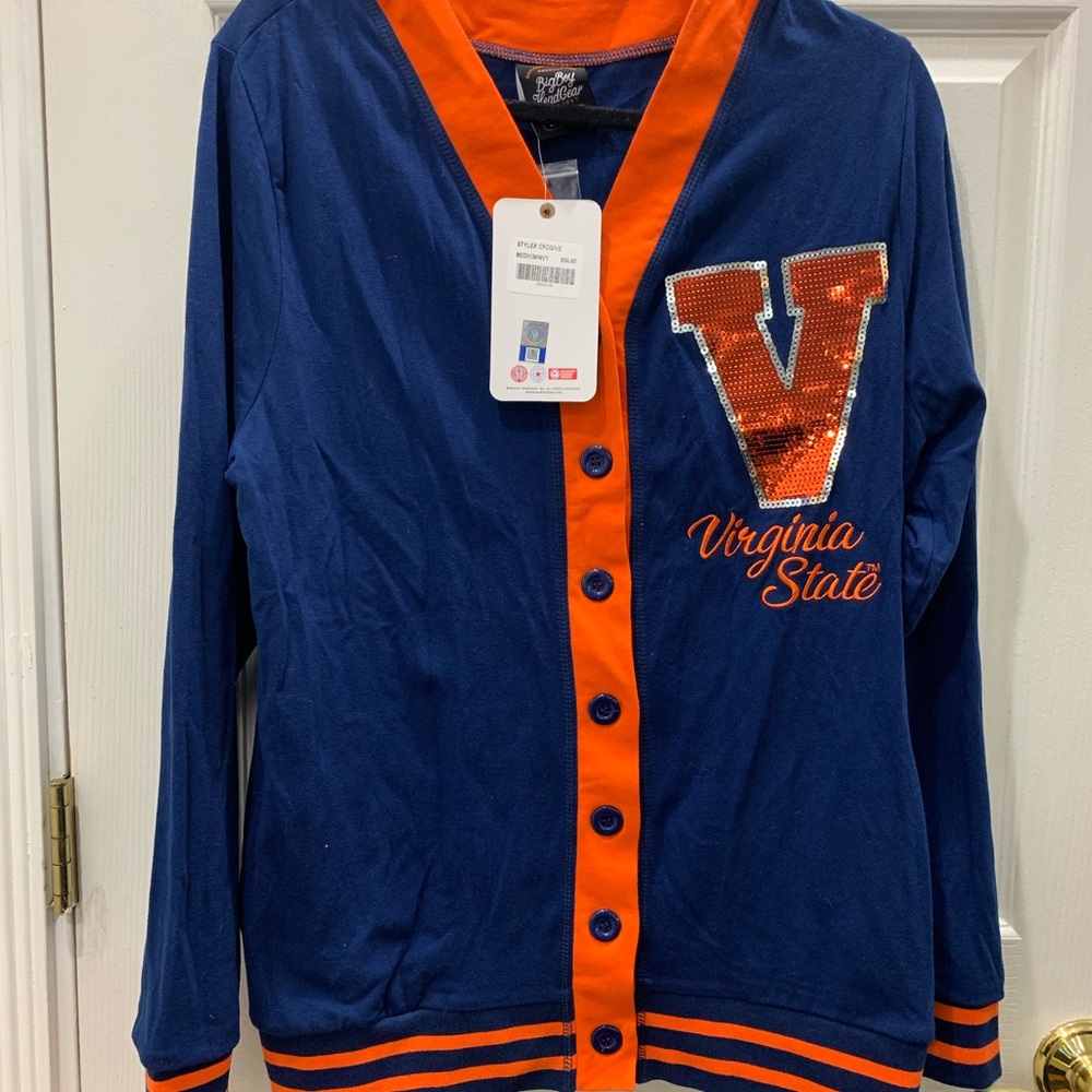 Blue and Orange Virginia State Women's Cardigan